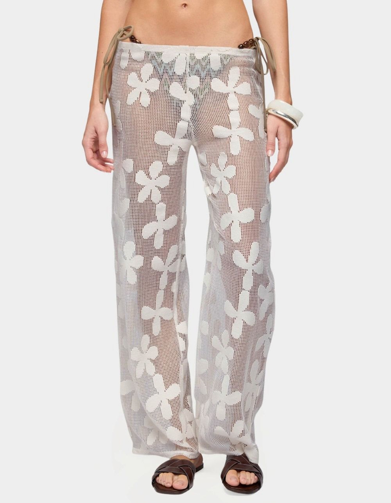 EDIKTED Candace Floral Textured Sheer Pants image number 0