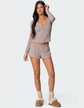 EDIKTED Keely Pointelle Shorts Alternative Image