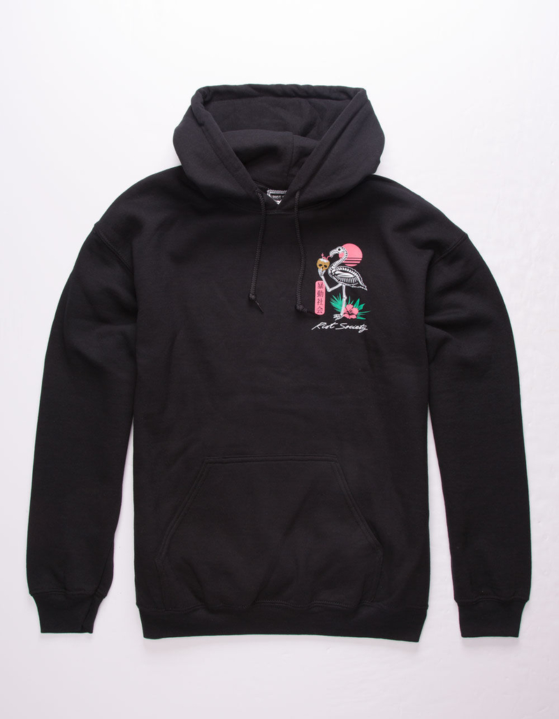 RIOT SOCIETY Dark Flamingo Mens Hoodie image number 1