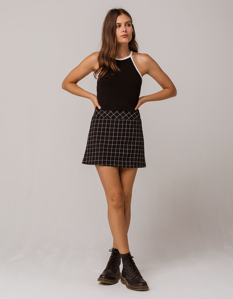 HEART & HIPS Crop Ringer Black Womens Tank Top image number 3