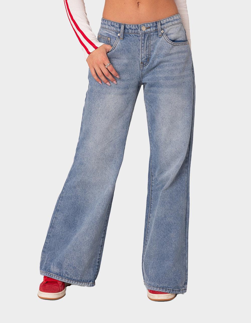 EDIKTED Low Rise Wide Leg Jeans image number 0