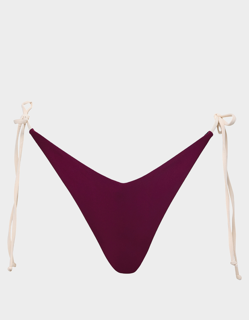 VYB SWIM Blocked Bordeaux Ryan Tie Side Bikini Bottoms image number 0