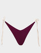 VYB SWIM Blocked Bordeaux Ryan Tie Side Bikini Bottoms image number 1