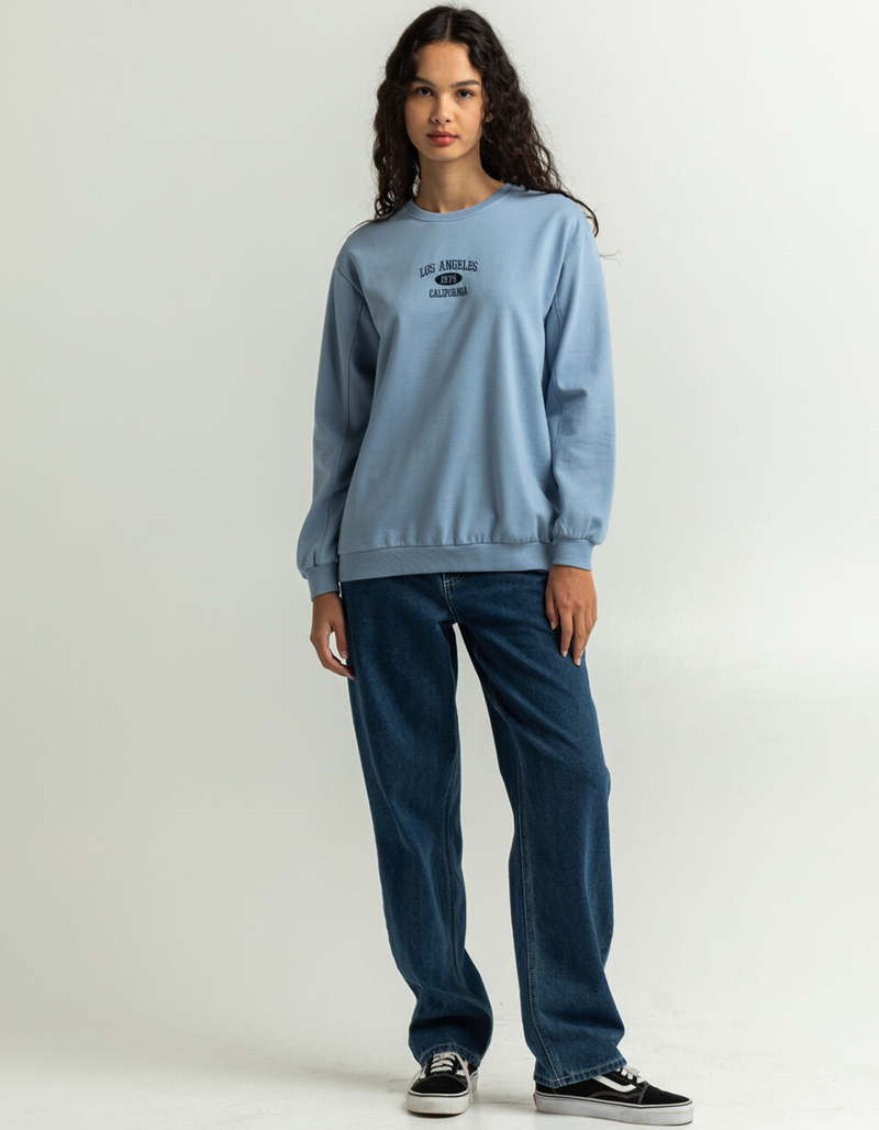 FULL TILT Los Angeles Womens Embroidered Crew Sweatshirt image number 3