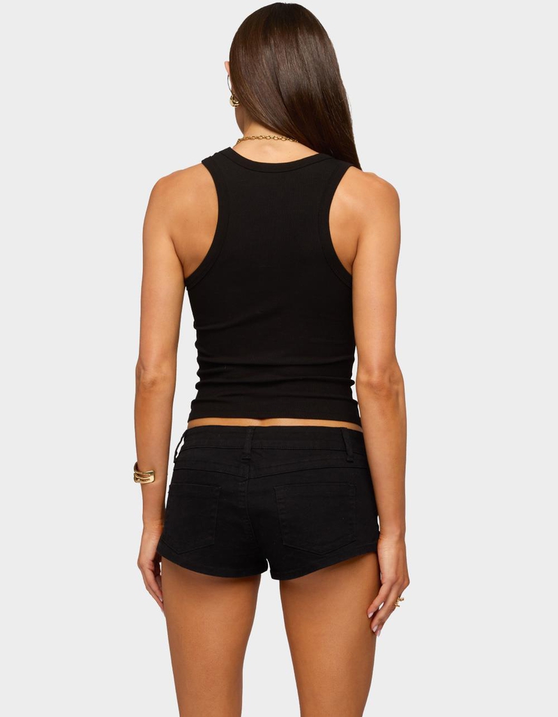 EDIKTED Klyah Metal Pendant Ribbed Tank Top image number 2