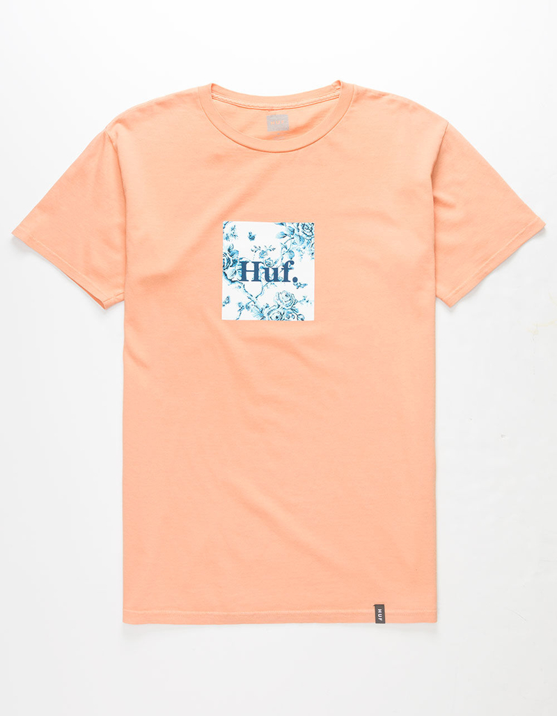 HUF Highline Box Logo Peach Mens T-Shirt image number 0
