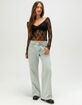 FULL TILT Lace Womens Long Sleeve Top image number 2