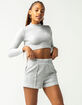 MISS POSH Fuzzy Mock Neck Womens Heather Gray Lounge Top image number 1
