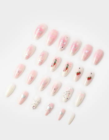 NEVER HAVE I EVER Strawberries N Cr&egrave;me Almond Press-On Nails Primary Image