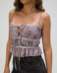 FULL TILT Tie Front Womens Mesh Tank Top image number 5