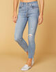 LEVI'S Wedgie High Rise Blue Spice Womens Skinny Ripped Jeans image number 2