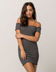HEART & HIPS Stripe Lettuce Edge Bodycon Dress image number 1