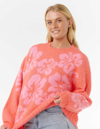 RIP CURL Hibiscus Heat Womens Jacquard Crewneck Sweater Alternative Image