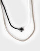RSQ 2 Piece Pearl Smiley Face Necklace image number 2