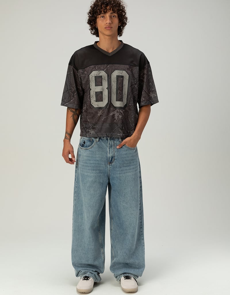 RSQ Mens Extra Baggy Embroidered Jeans image number 3