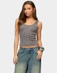 EDIKTED Beaded Fringe Ribbed Tank Top image number 1