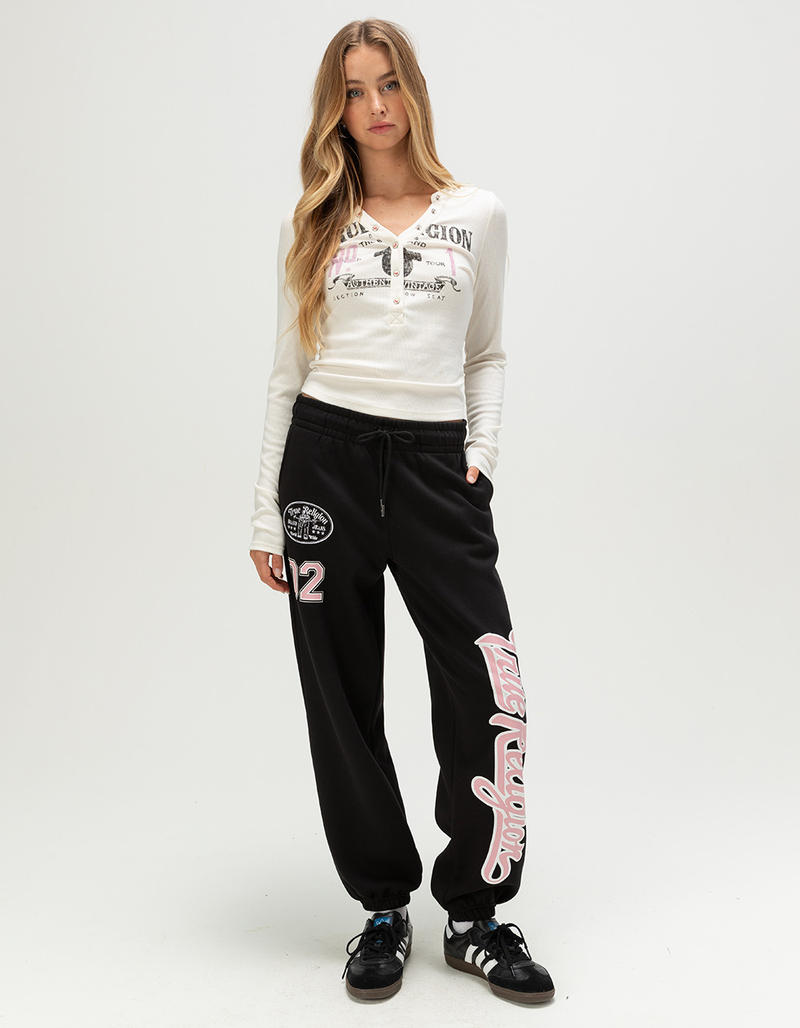 TRUE RELIGION Embroidered Womens Boyfriend Jogger Sweatpants image number 0