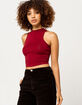 BOZZOLO Mock Neck Burgundy Womens Tank Top image number 1
