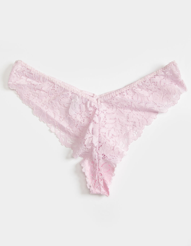 FULL TILT V Front Lace Light Purple Thong image number 0