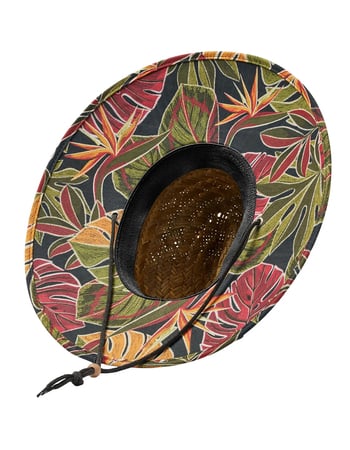 HEMLOCK HAT CO. Tropical Foliage UPF 50+ Lifeguard Straw Hat Alternative Image