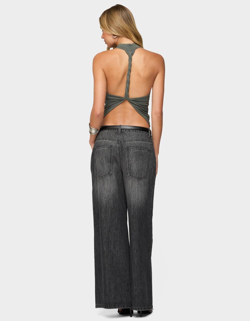 EDIKTED Collie Twisted High Cowl Neck Top image number 3