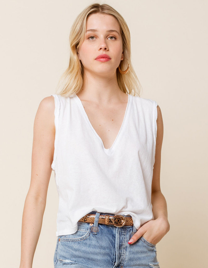 FREE PEOPLE Dreamy Womens White Muscle Tank image number 1