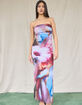 WEST OF MELROSE Printed Mesh Womens Tube Maxi Dress image number 1