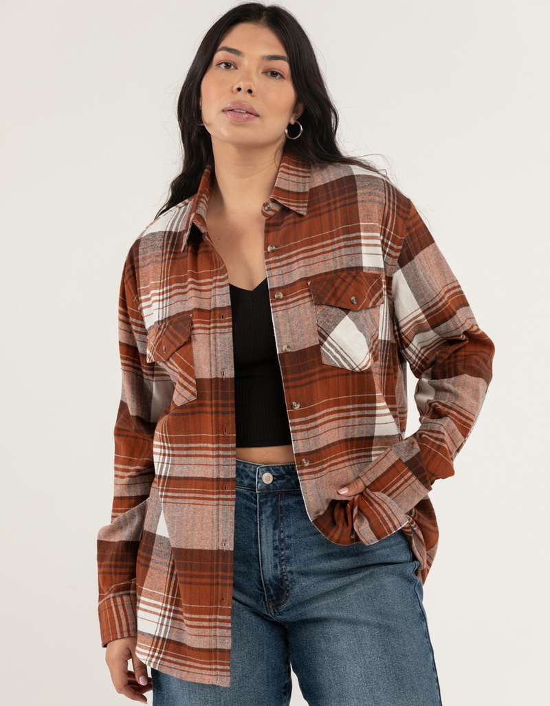 RSQ Womens Plaid Oversized Flannel image number 0