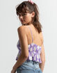 FULL TILT Floral Split Button Front Womens Cami image number 3