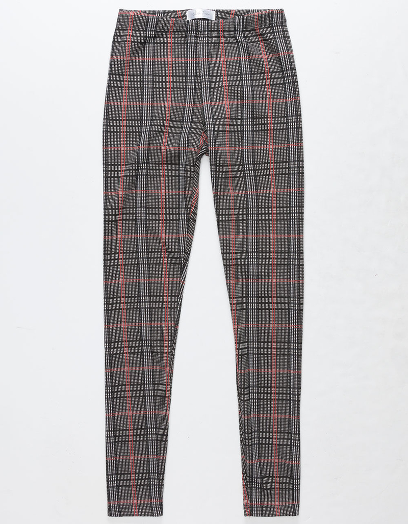WHITE FAWN Plaid Double Knit Girls Leggings image number 0
