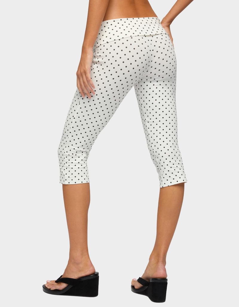EDIKTED Eloisa Polka Dot Foldover Capri Pants image number 2