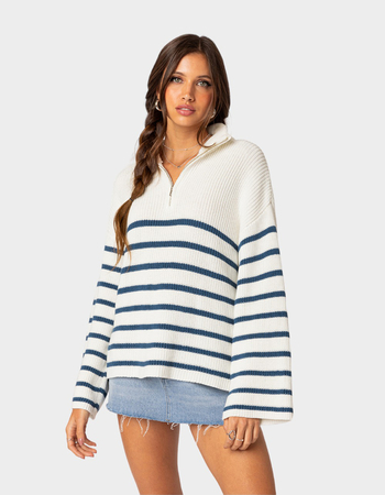 EDIKTED Oversize Quarter Zip Womens Sweater Primary Image