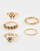 FULL TILT 5 Pack Floral/Bow/Rose Ring Set image number 1