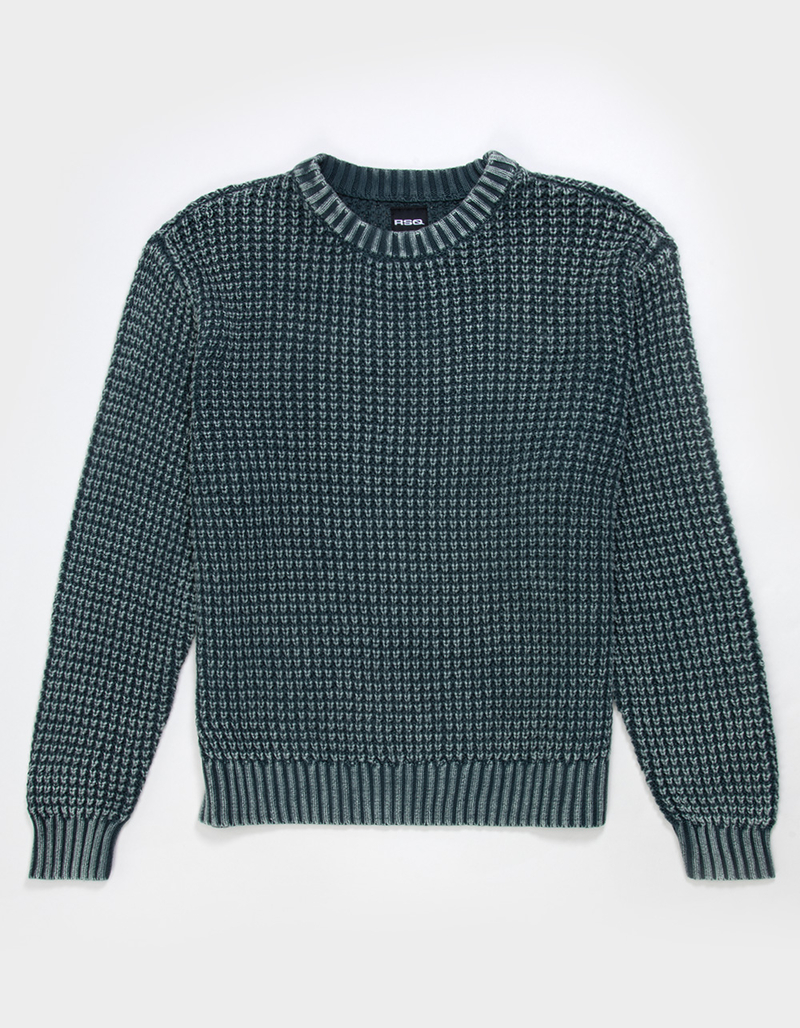 RSQ Mens Washed Waffle Sweater image number 1