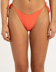 DAMSEL Textured High Leg Tie Side Bikini Bottoms image number 2