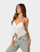 EDIKTED Flutter Frilled Tie Back Top image number 4