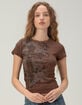 FULL TILT Y2K Rhinestone Womens Baby Tee image number 2
