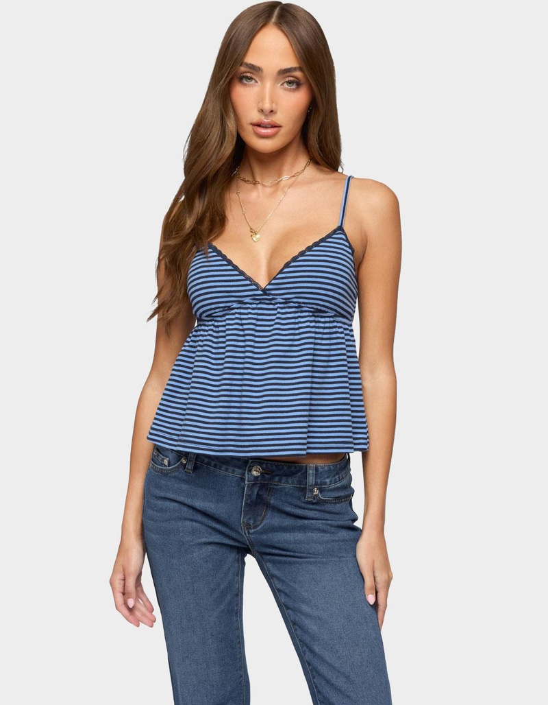 EDIKTED Orietta Striped Babydoll Top image number 0