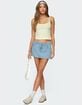 EDIKTED Eyelet Bows Denim Mini Skirt image number 5