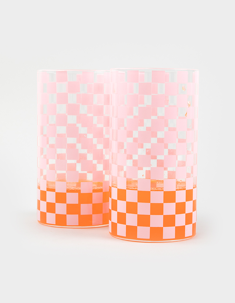 Checkered Highball Glasses - Set of 2 image number 2