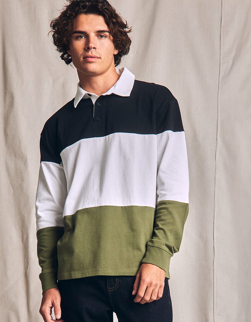 RSQ Mens Tri-Block Rugby Shirt image number 0