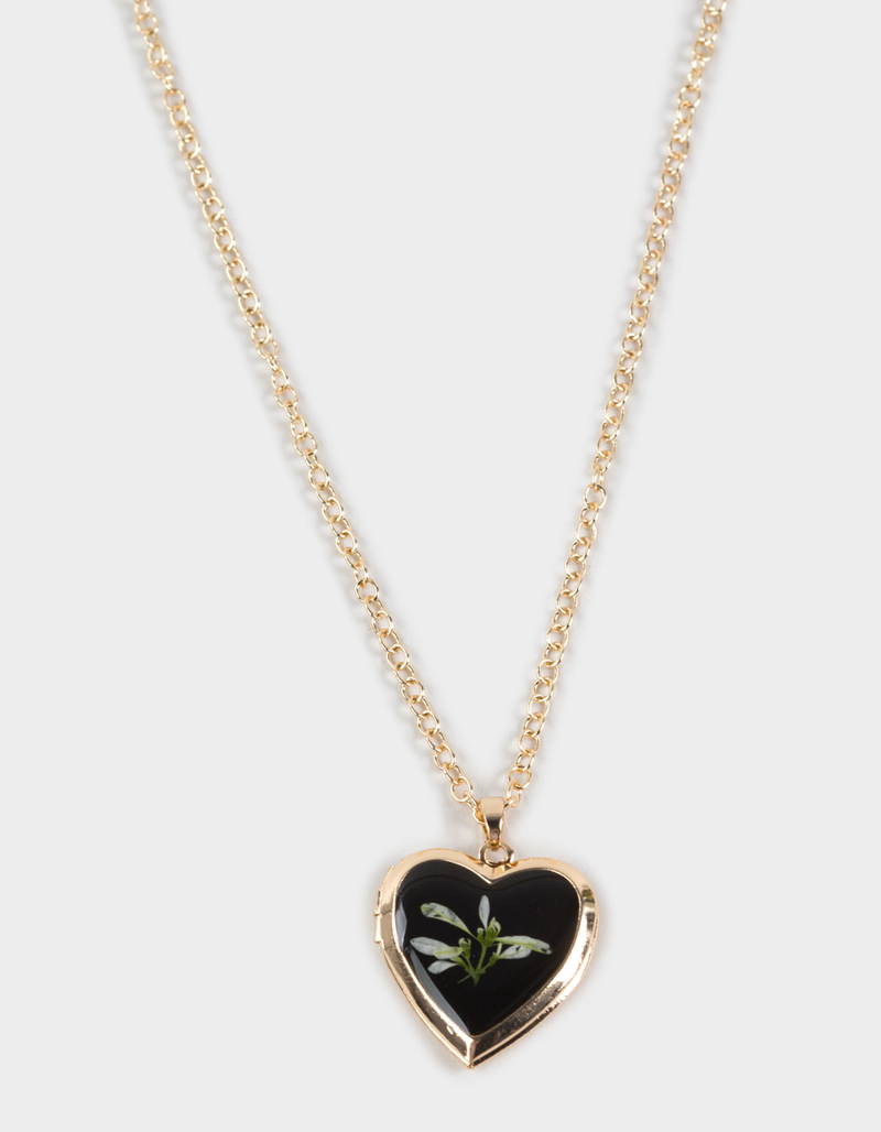 FULL TILT Floral Heart Locket Necklace image number 2