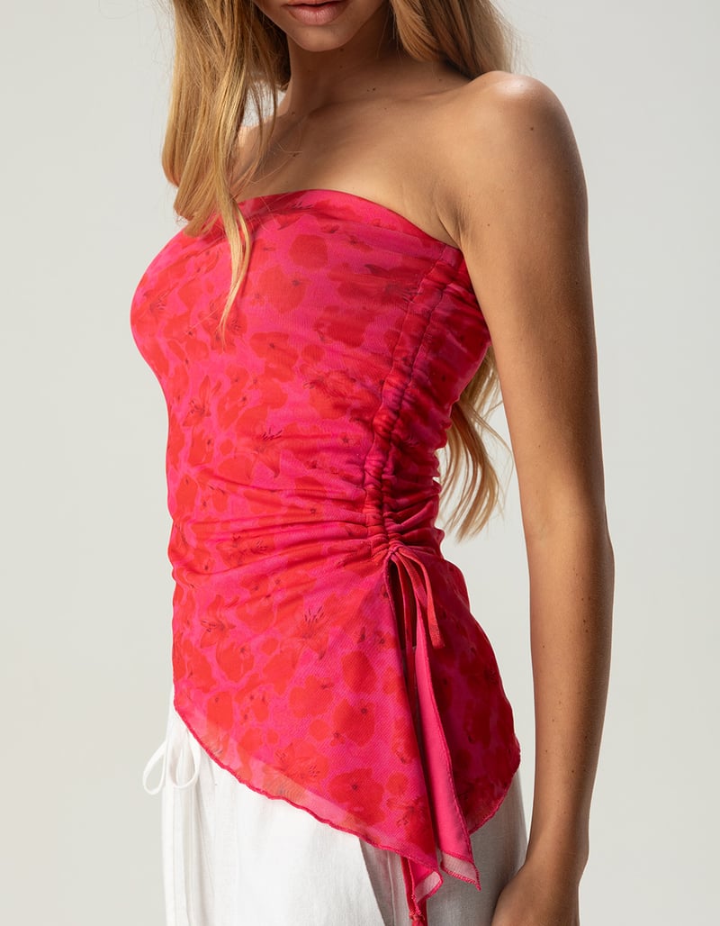 FULL TILT Womens Floral Cinch Tube Top image number 1