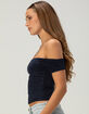 TILLYS Butter Soft Womens Off The Shoulder Top image number 3