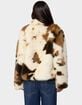 EDIKTED Rayan Cow Print Faux Fur Jacket image number 3