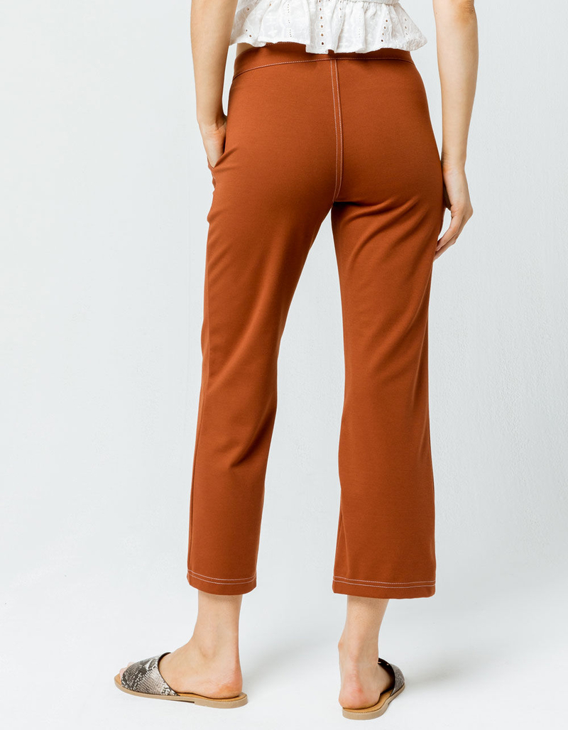SKY AND SPARROW Pork Chop Pocket Womens Crop Flare Pants image number 2