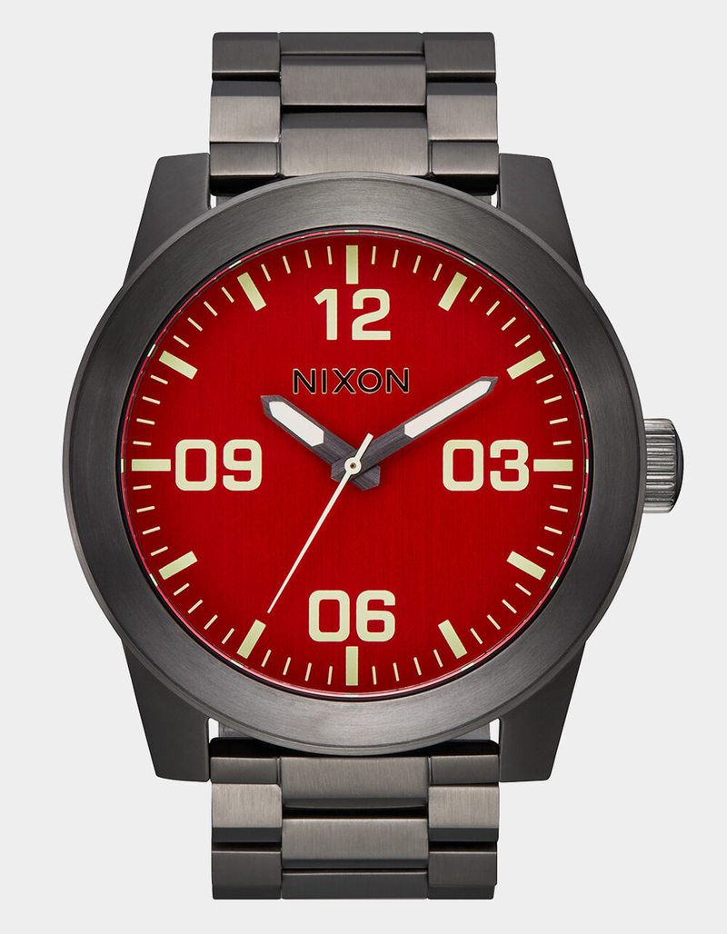 NIXON Corporal SS Red & Gunmetal Watch image number 0