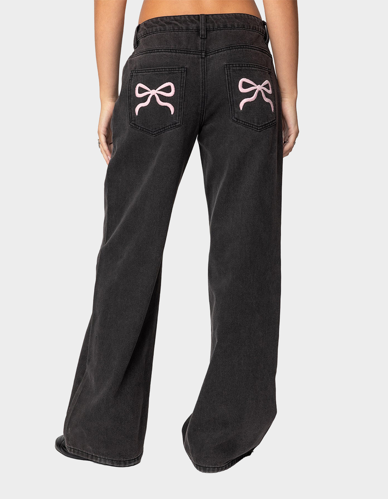 EDIKTED Bow Pocket Relaxed Jeans image number 0