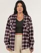 RSQ Womens Plaid Oversized Flannel image number 1
