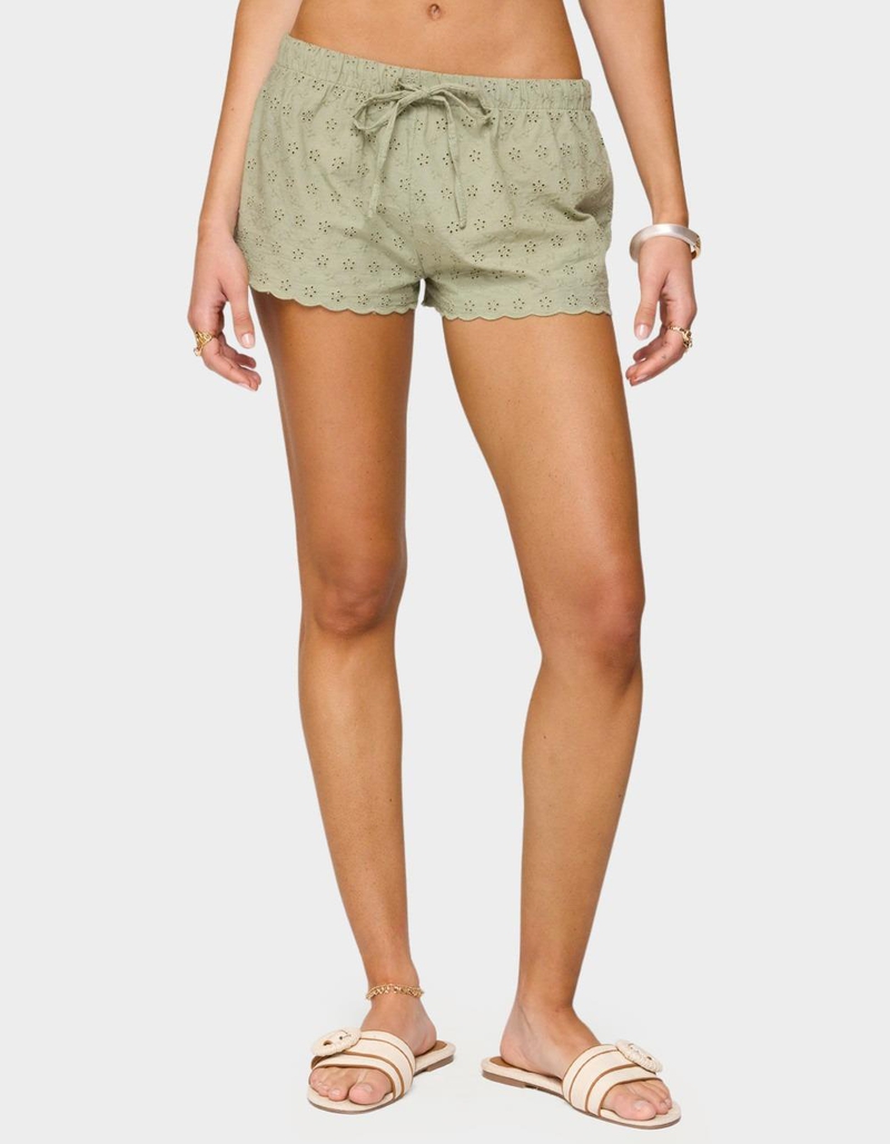 EDIKTED Talula Eyelet Shorts image number 0